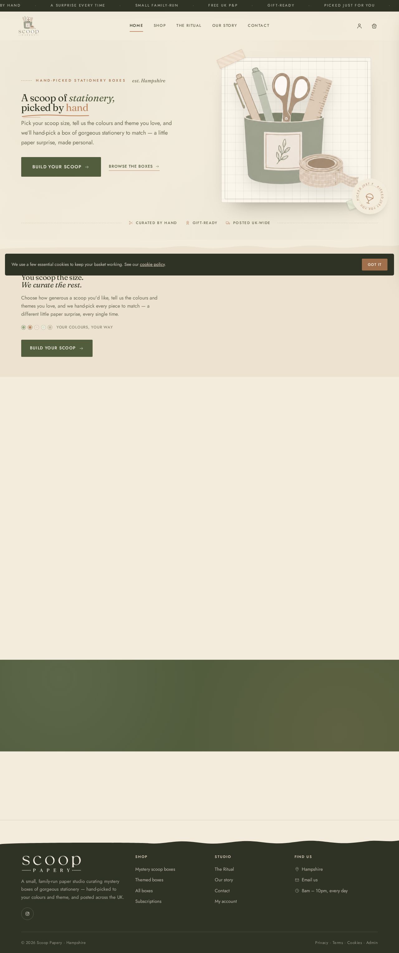 Scoop Papery homepage