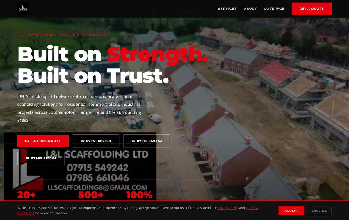 L&L Scaffolding website