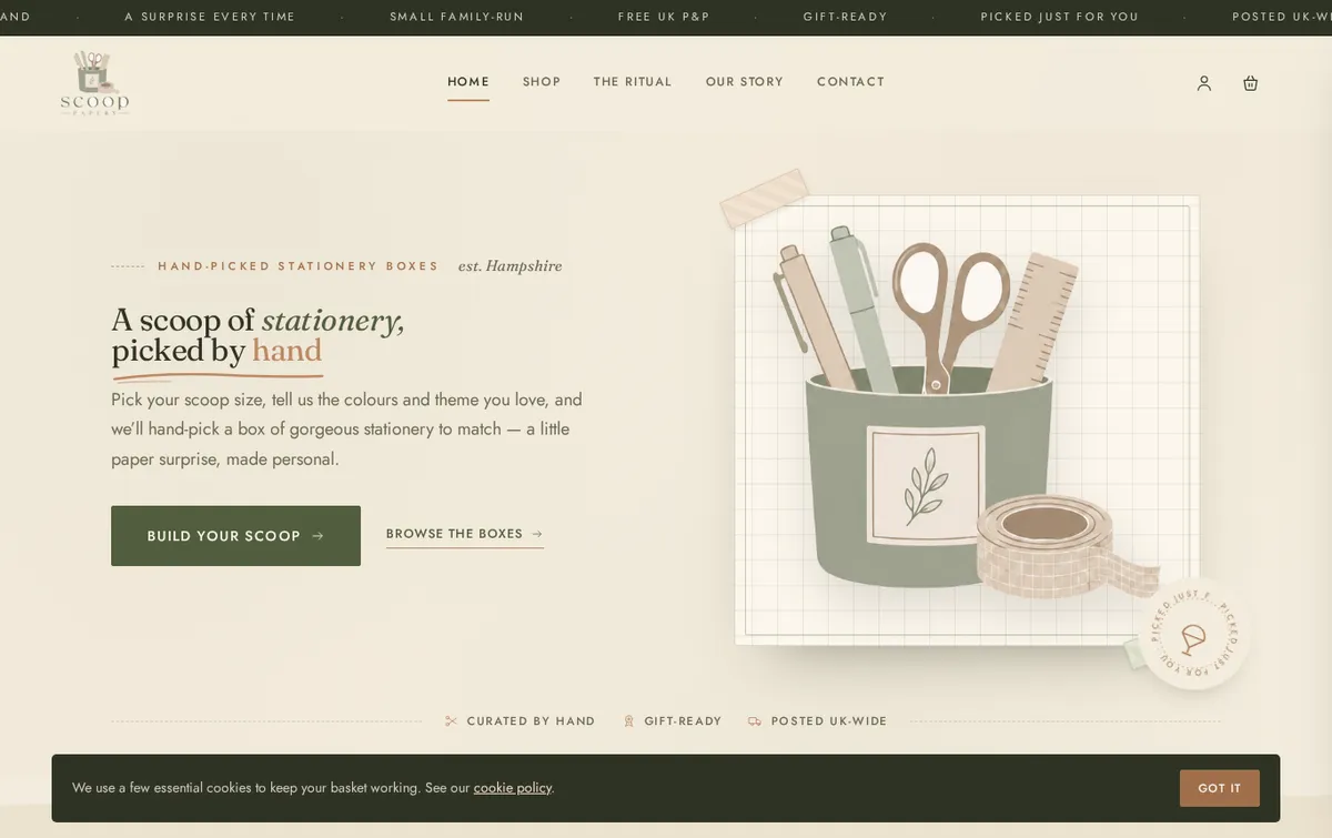 Scoop Papery website