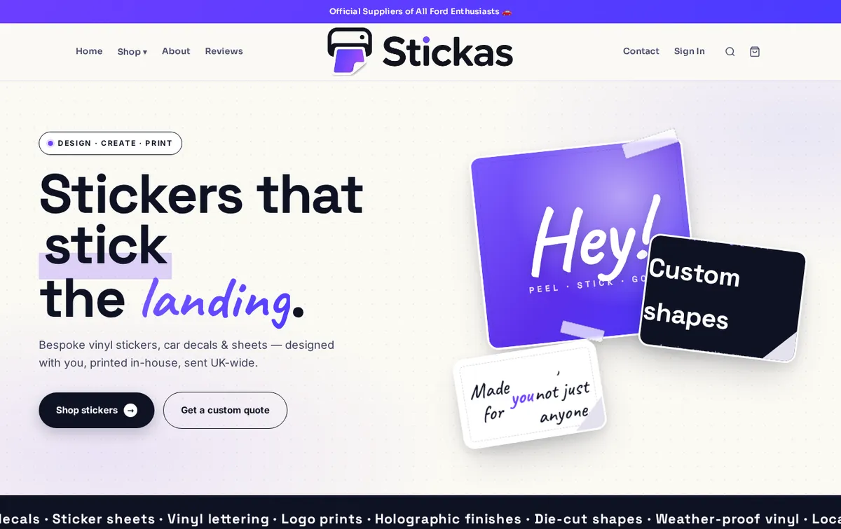 Stickas website